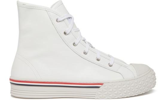 Leather High-top Sneakers by THOM BROWNE