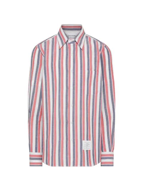 Madras cotton repp stripe armband shirt by THOM BROWNE
