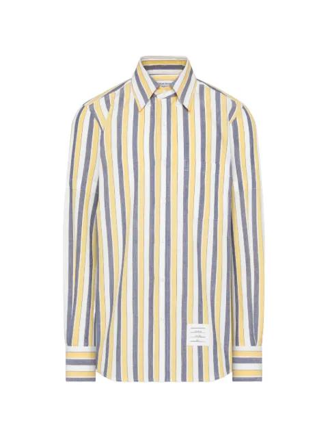 Madras cotton repp stripe armband shirt by THOM BROWNE