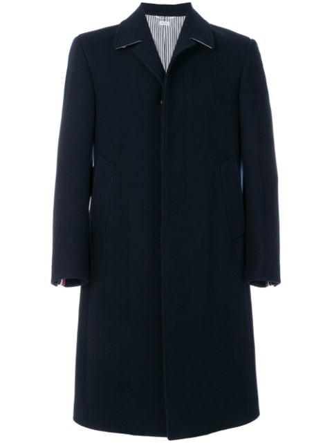 Melton wool coat by THOM BROWNE