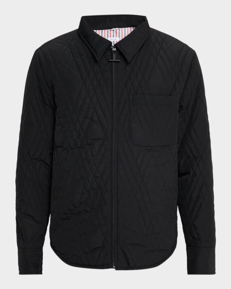 Men's Eco Filled Quilted Twill Overshirt by THOM BROWNE