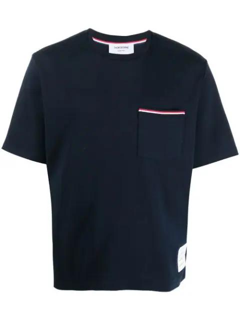Milano cotton oversized pocket tee by THOM BROWNE