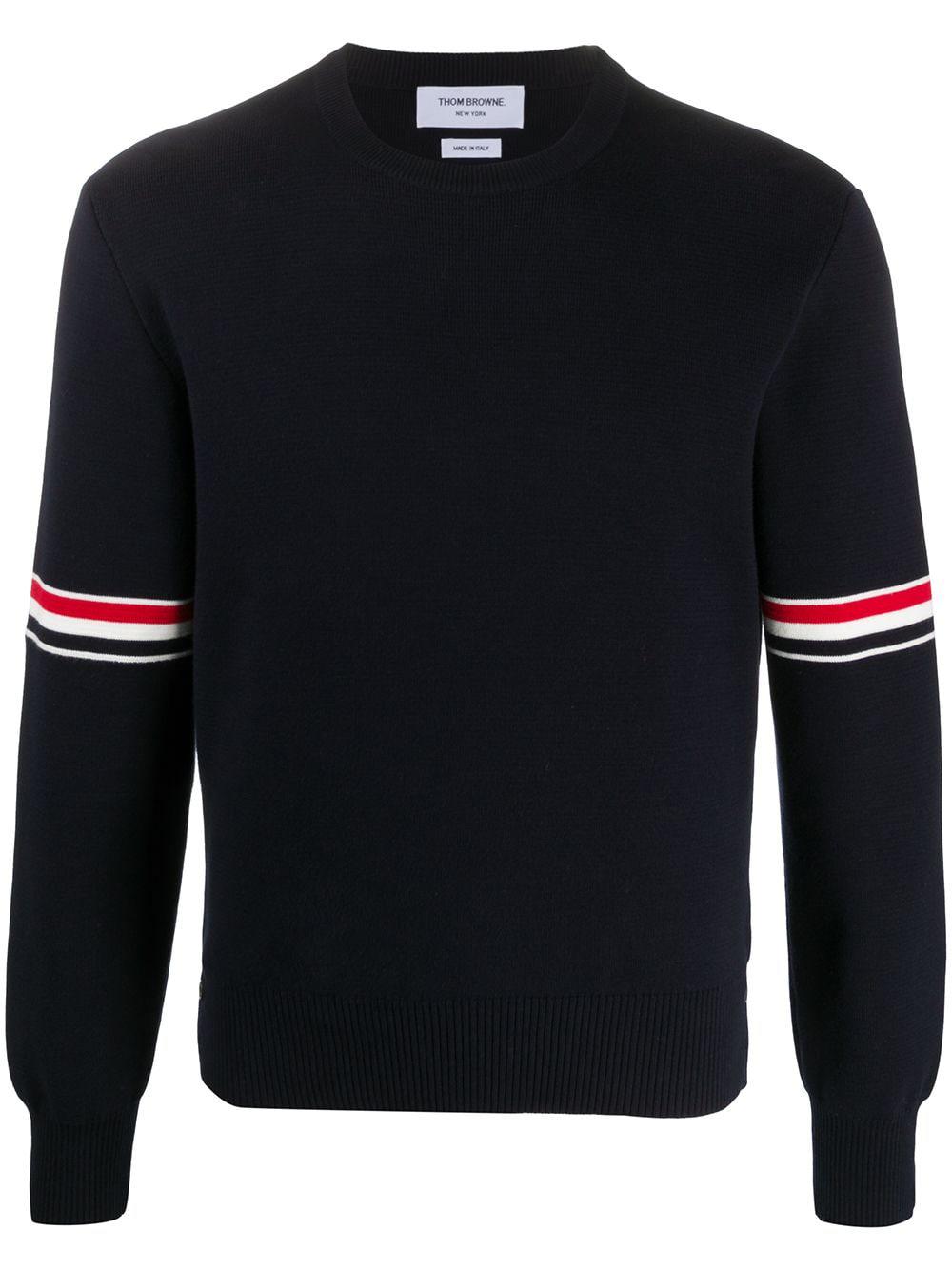 Milano stitch crew neck jumper by THOM BROWNE