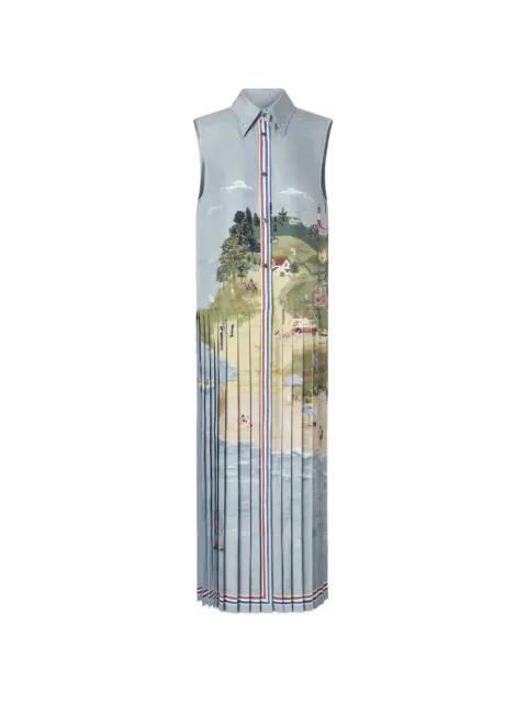 Nantucket scenic-print midi shirt dress by THOM BROWNE
