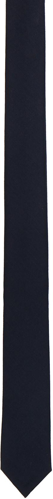 Navy Twill Classic Tie by THOM BROWNE
