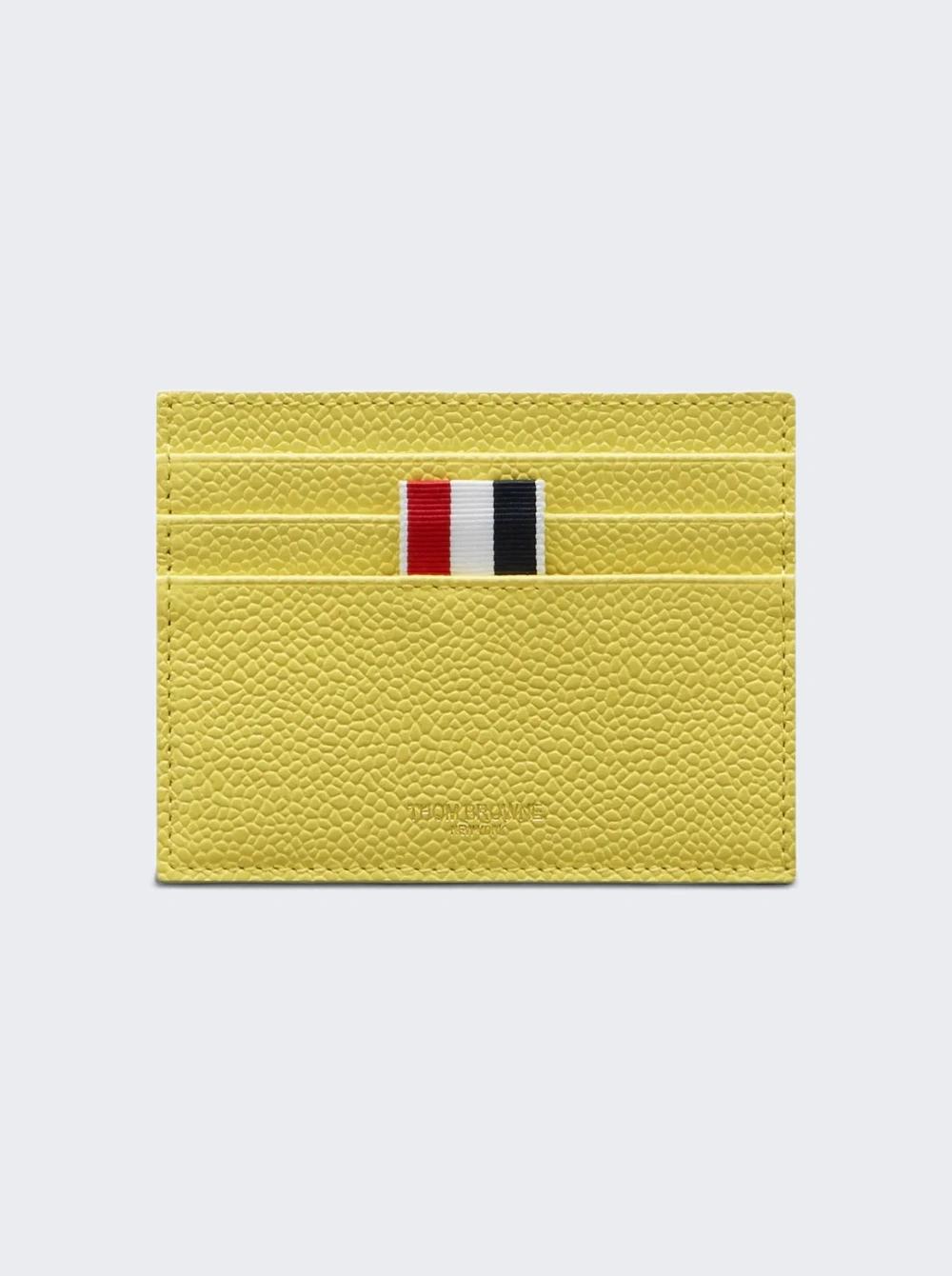 Pebble Grain Card Holder Pastel Yellow  | The Webster by THOM BROWNE