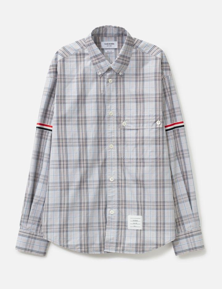 Plaid Check Poplin Armband Oversized Shirt by THOM BROWNE