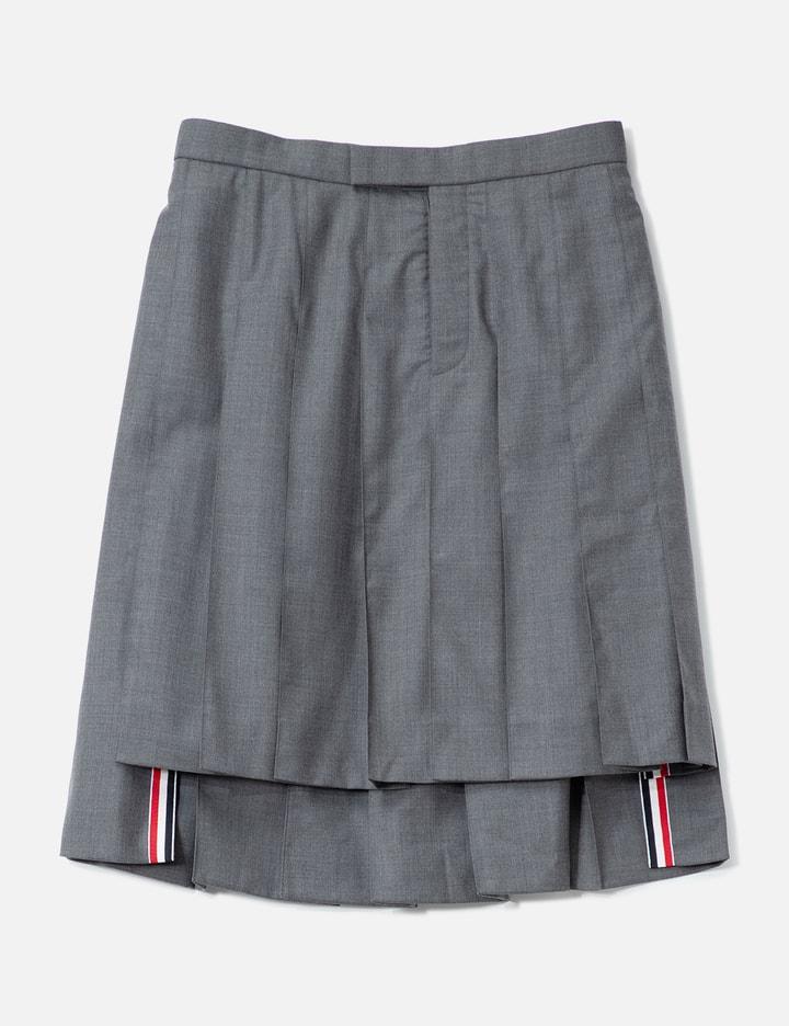 Pleated High-Low Hem Skirt by THOM BROWNE
