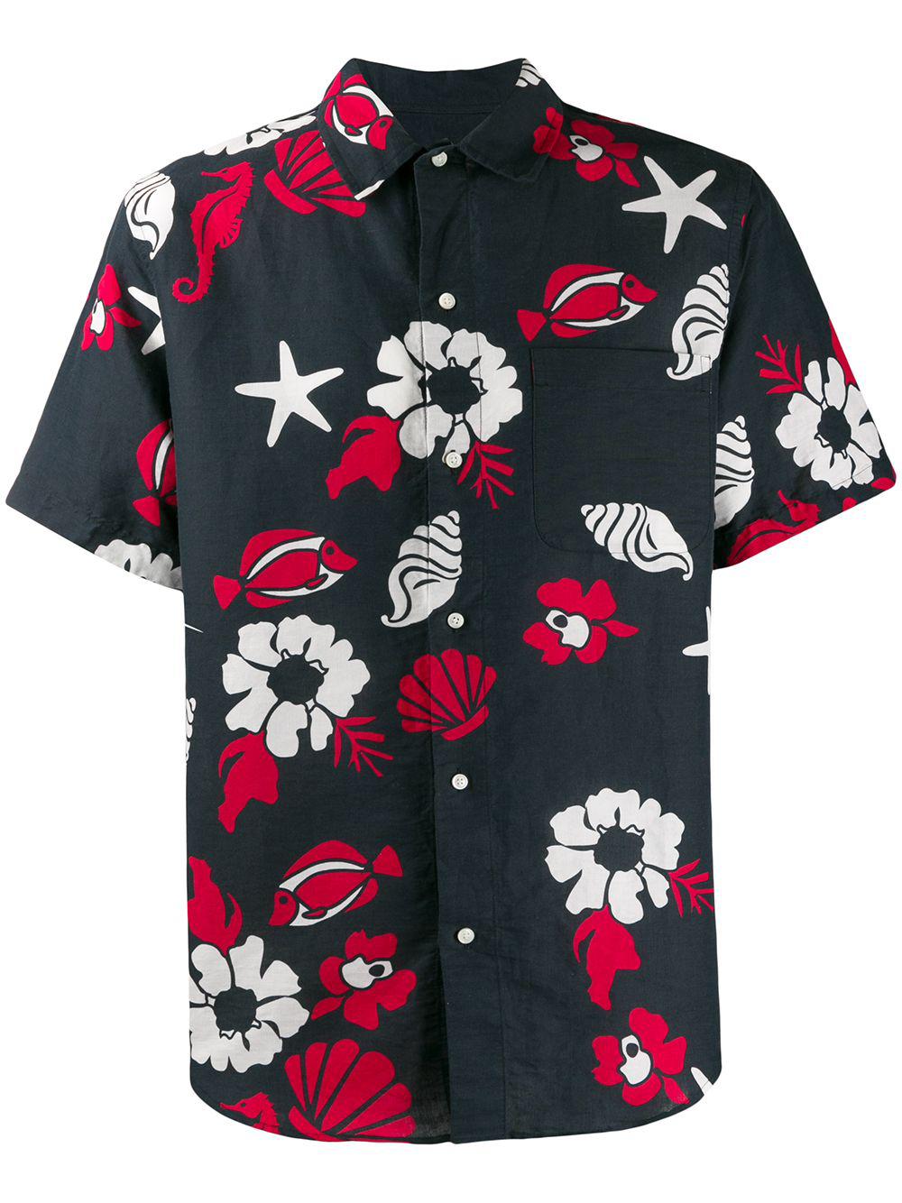 RWB Multi Heavy Voile Short Sleeve Shirt by THOM BROWNE
