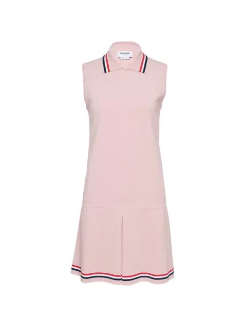 RWB Stripe pleated mini dress by THOM BROWNE