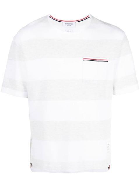 RWB pocket striped T-shirt by THOM BROWNE