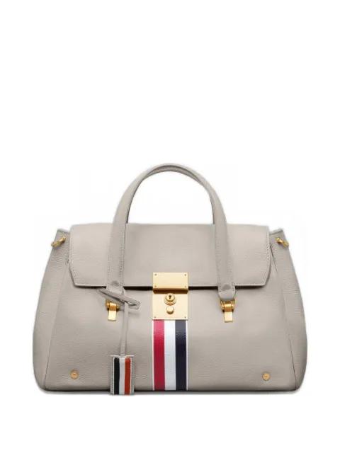 RWB stripe Bolton bag in soft pebble grain leather by THOM BROWNE
