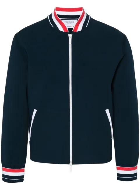RWB-stripe bomber jacket by THOM BROWNE