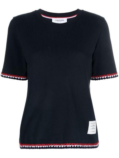 RWB-stripe cotton T-shirt by THOM BROWNE