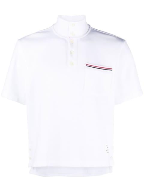 RWB-stripe cotton polo shirt by THOM BROWNE