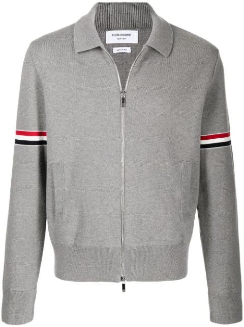 RWB stripe detailed cardigan by THOM BROWNE