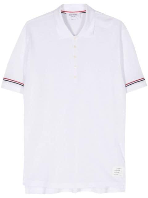 RWB-stripe fine-knit polo shirt by THOM BROWNE