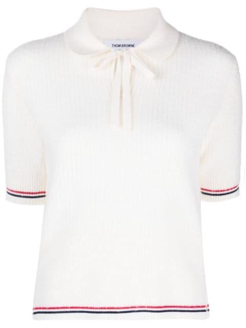 RWB-stripe knitted T-shirt by THOM BROWNE