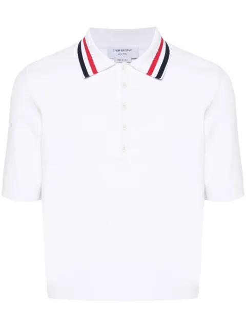 RWB-stripe polo shirt by THOM BROWNE