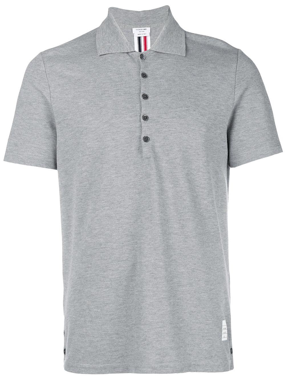 RWB-stripe polo shirt by THOM BROWNE