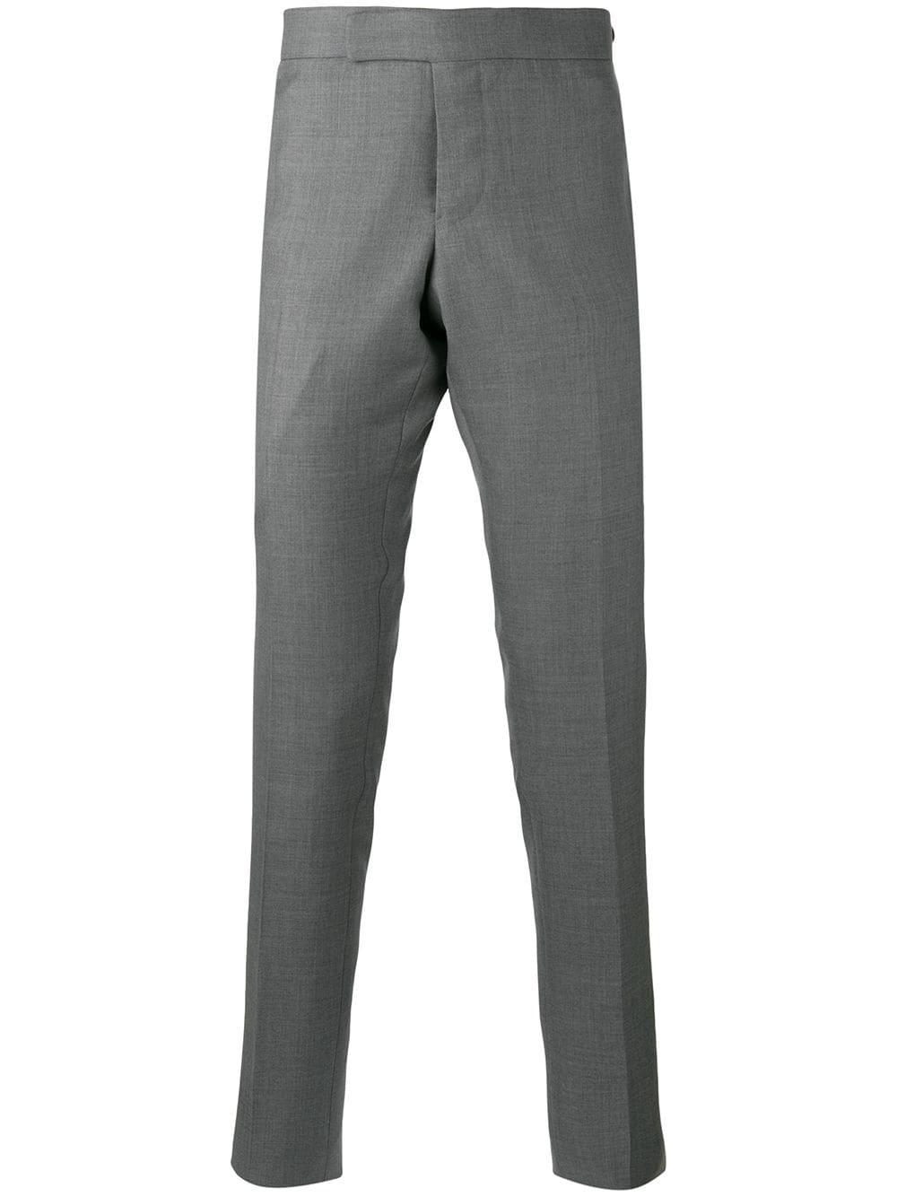 RWB stripe pressed-crease trousers by THOM BROWNE