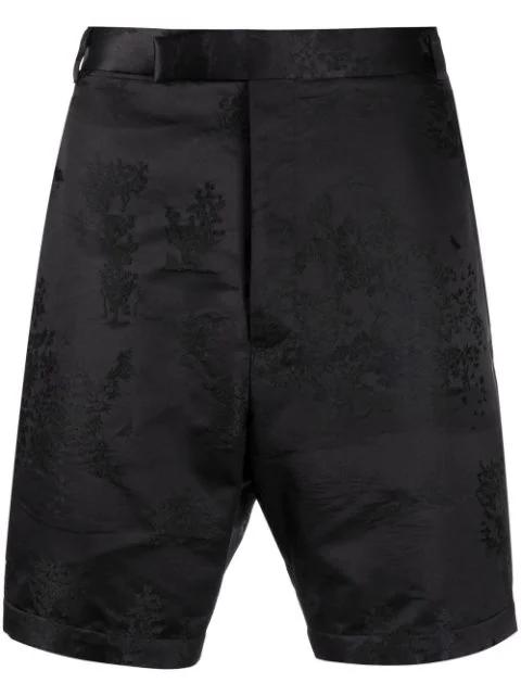 RWB stripe tailored shorts by THOM BROWNE