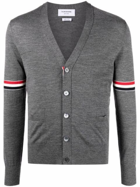 RWB striped cardigan by THOM BROWNE