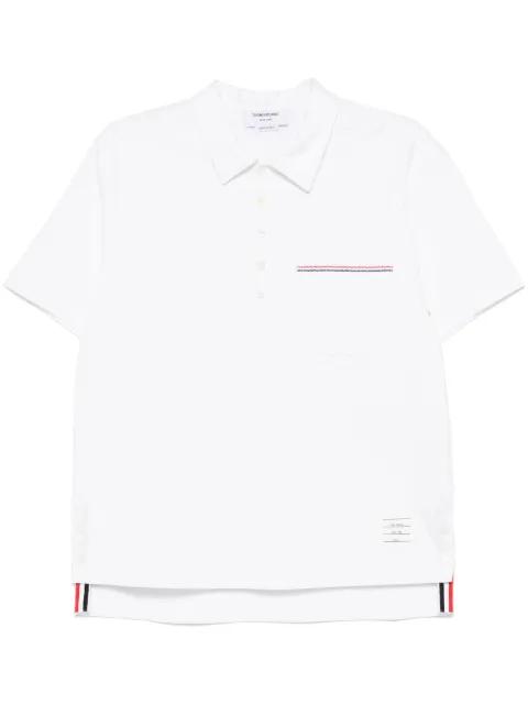 RWB-trim jersey polo shirt by THOM BROWNE