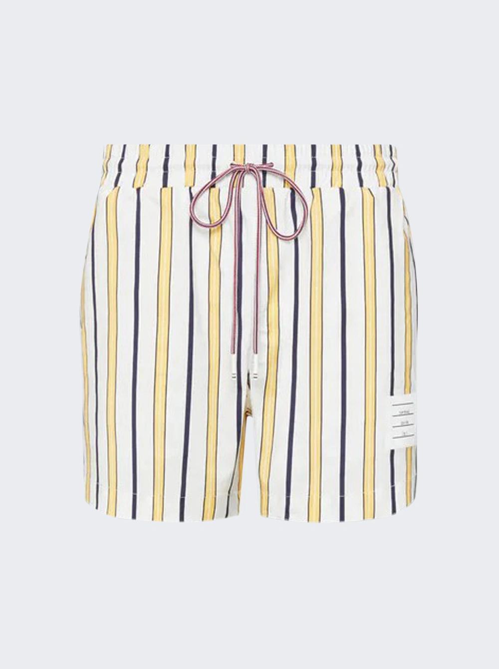 Repp Stripe Swim Short Pale Yellow  | The Webster by THOM BROWNE