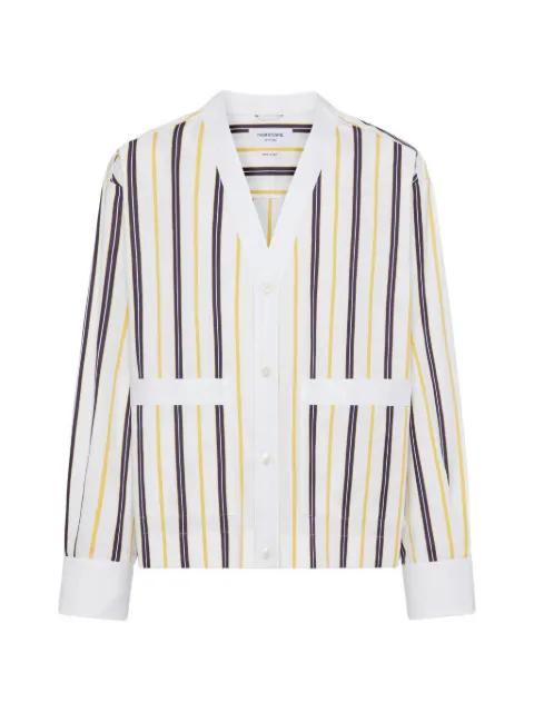 Repp striped poplin shirt by THOM BROWNE