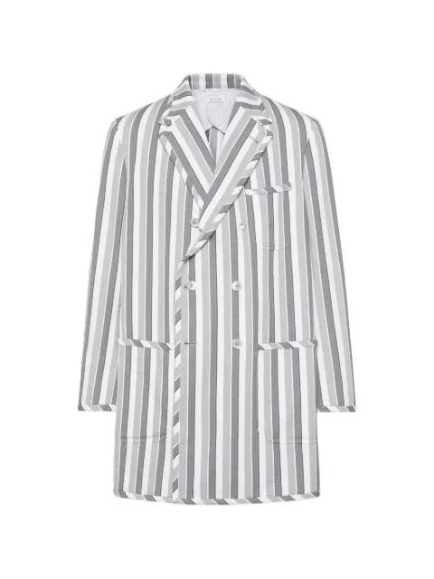 Repp striped seersucker jacket by THOM BROWNE
