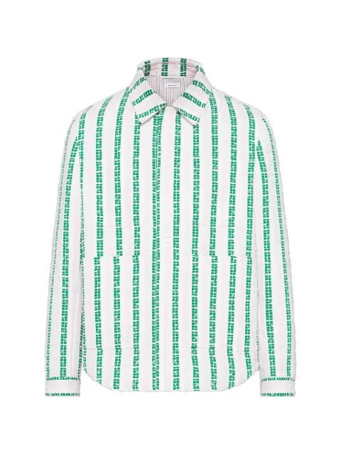 Repp striped tweed utility jacket by THOM BROWNE