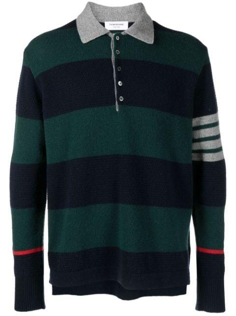 Rugby Jacquard polo shirt by THOM BROWNE