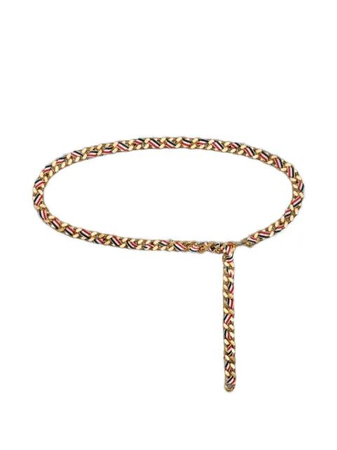 Rwb grosgrain chain belt by THOM BROWNE