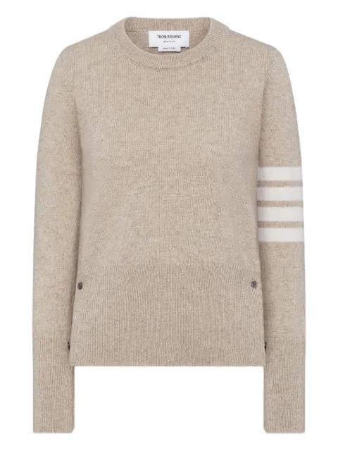 Shetland-wool 4-Bar jersey-stitch sweater by THOM BROWNE