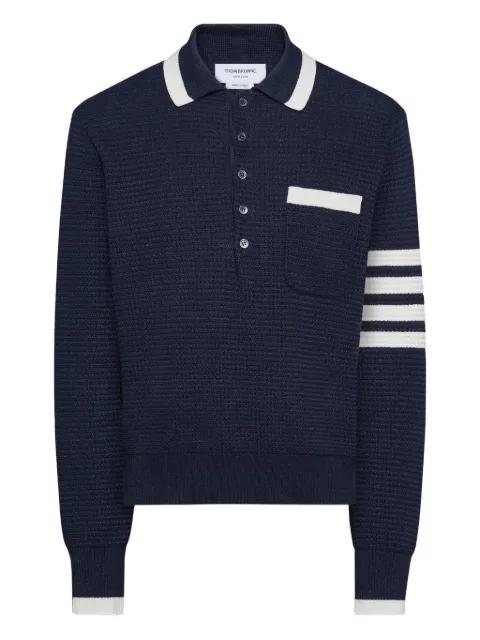 Stitch 4-Bar long-sleeve polo shirt by THOM BROWNE