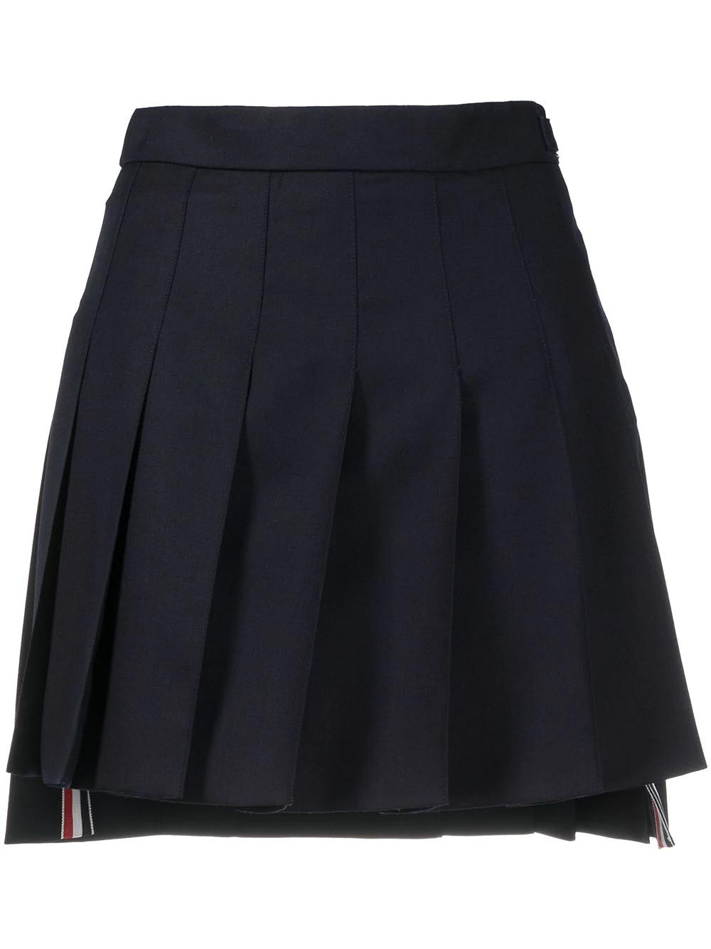Super 120´s twill pleated mini skirt by THOM BROWNE