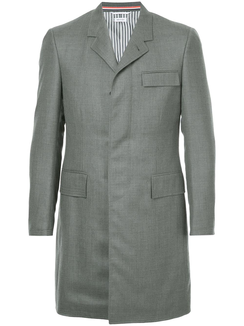 Super 120s Chesterfield overcoat by THOM BROWNE