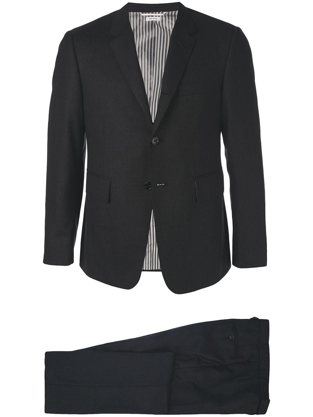 Super 120's twill Classic suit and tie by THOM BROWNE