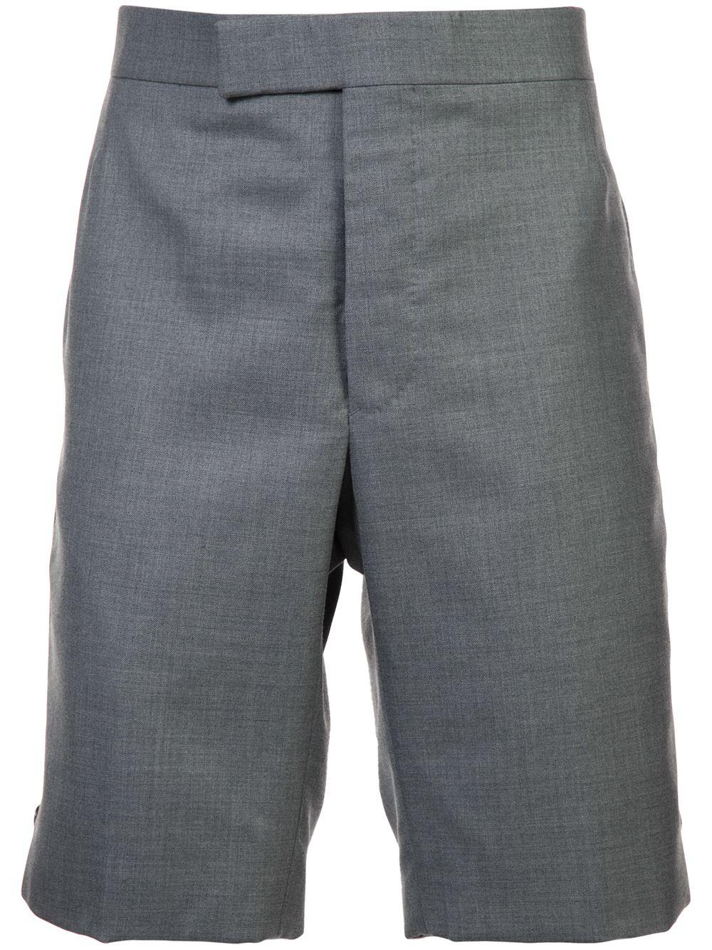 Super 120's twill tailored shorts by THOM BROWNE