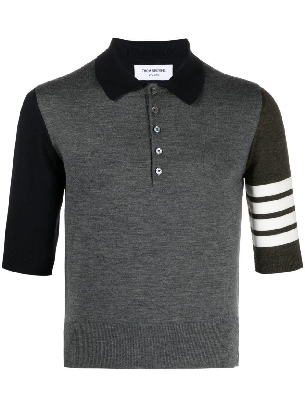 THOM BROWNE - Men's 4 Bar Stripes Fun Mix Jersey - (Grey) by THOM BROWNE