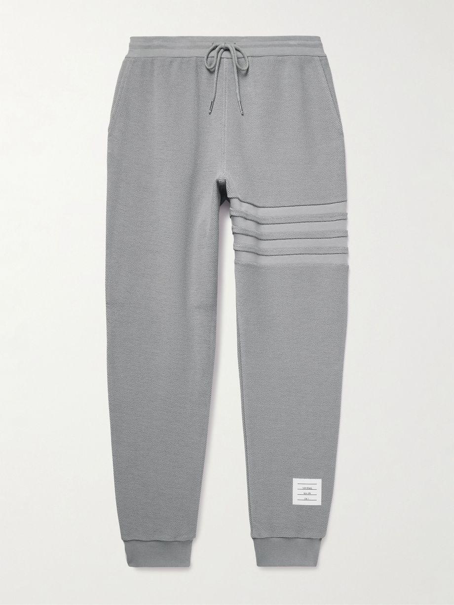 Tapered Striped Cotton-Terry Sweatpants by THOM BROWNE