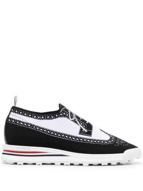 Tech Runner brogue-knit sneakers by THOM BROWNE