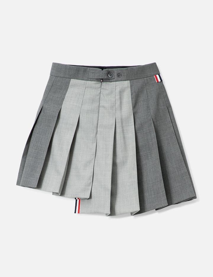 Thigh Length Dropped Back Pleated Mini Skirt by THOM BROWNE