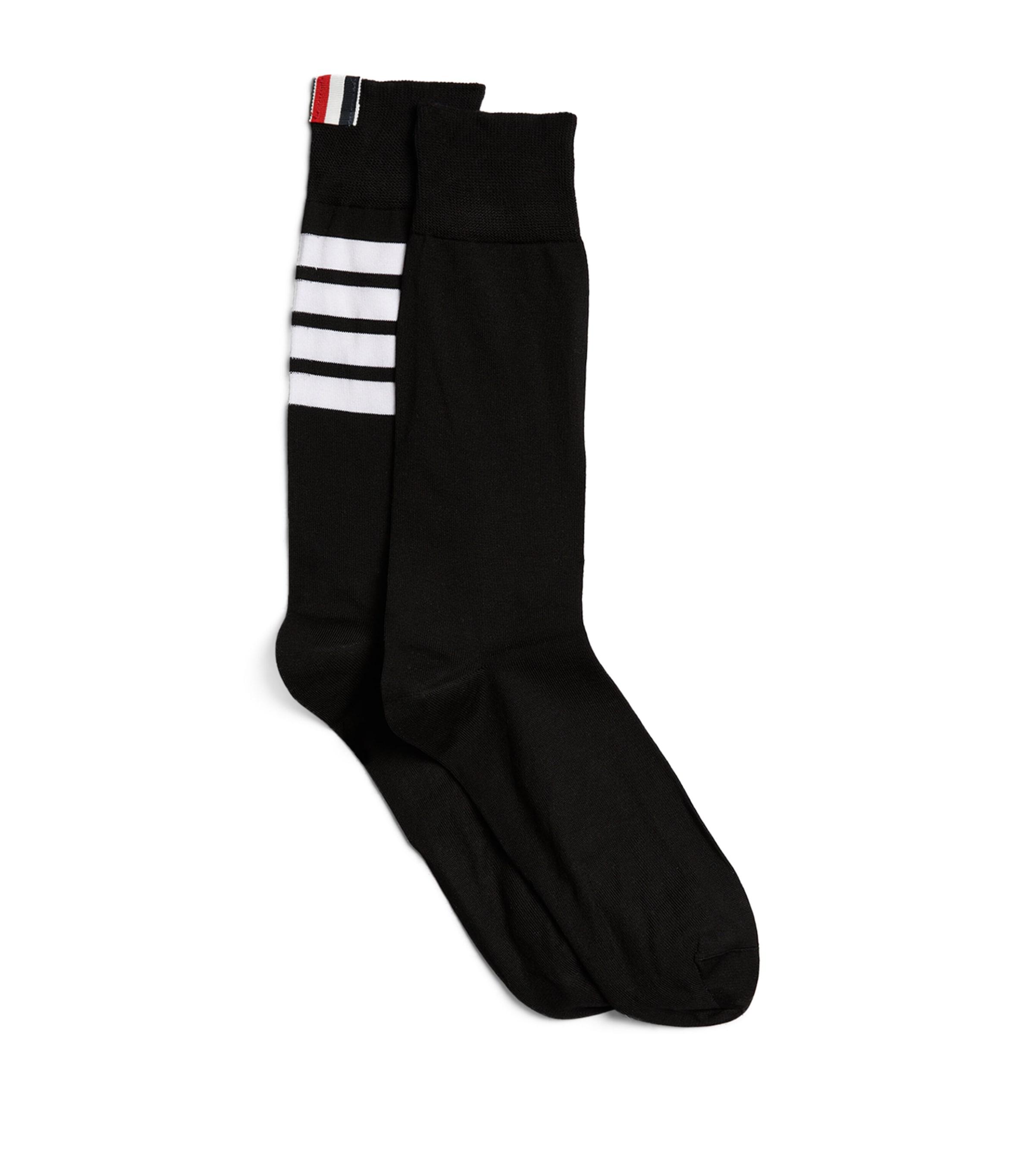 Thom Browne 4-Bar Mid-Calf Socks by THOM BROWNE