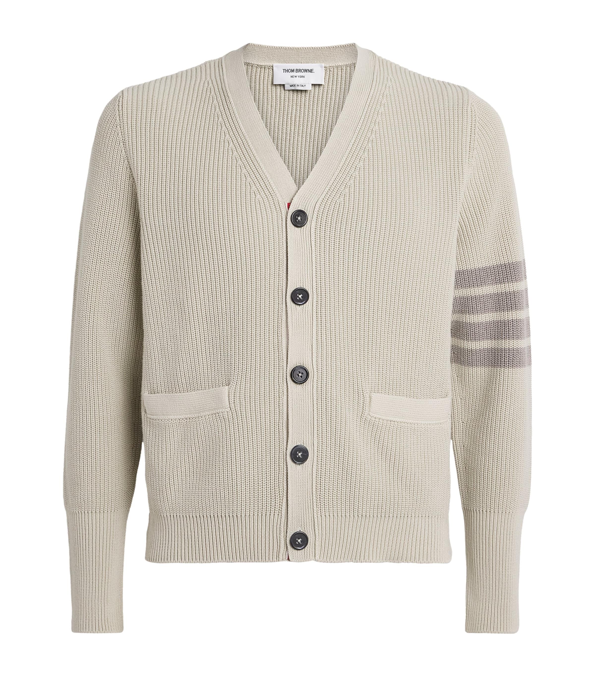 Thom Browne Cotton 4-Bar Cardigan by THOM BROWNE
