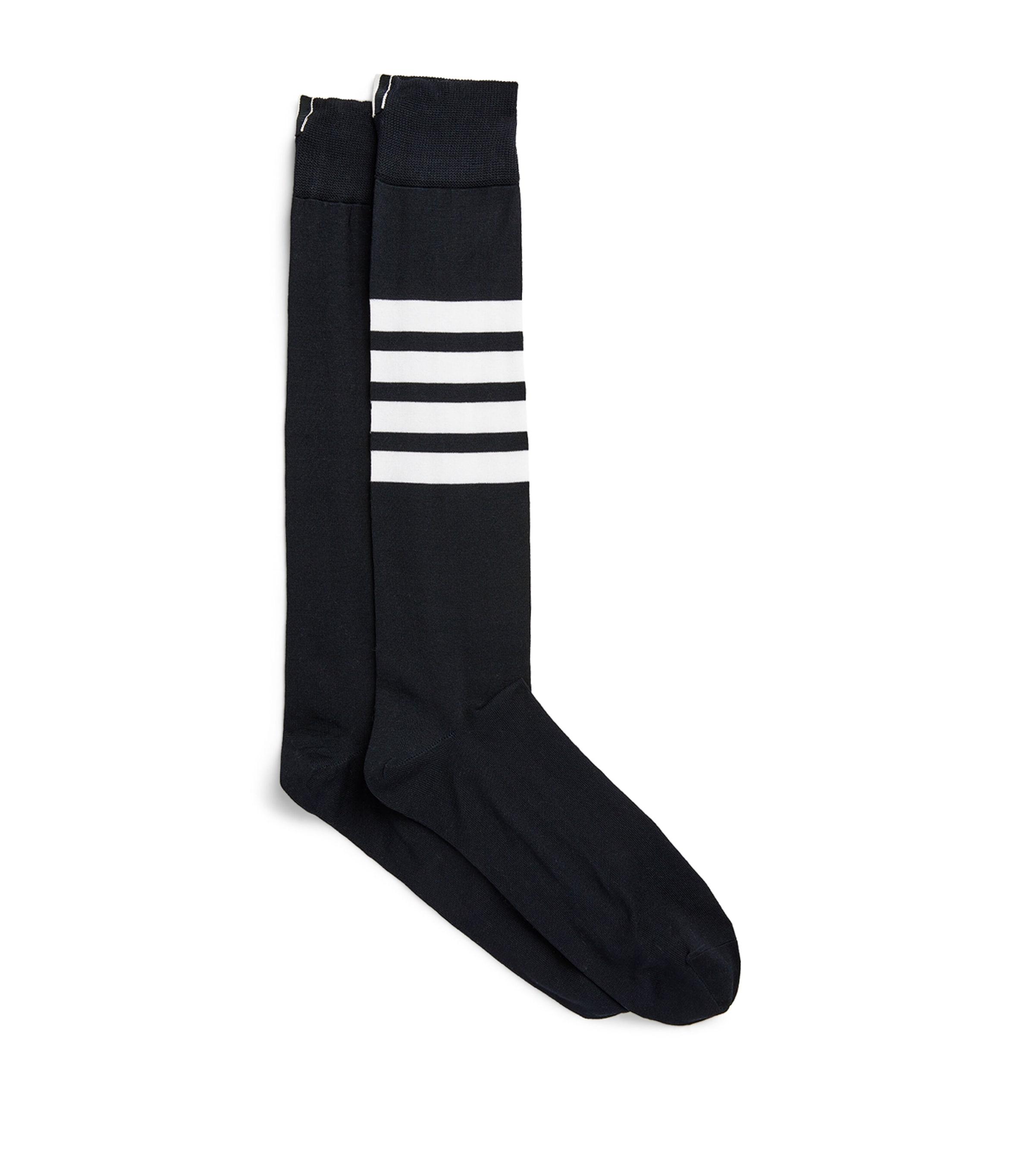Thom Browne Cotton-Blend 4-Bar Over-The-Calf Socks by THOM BROWNE