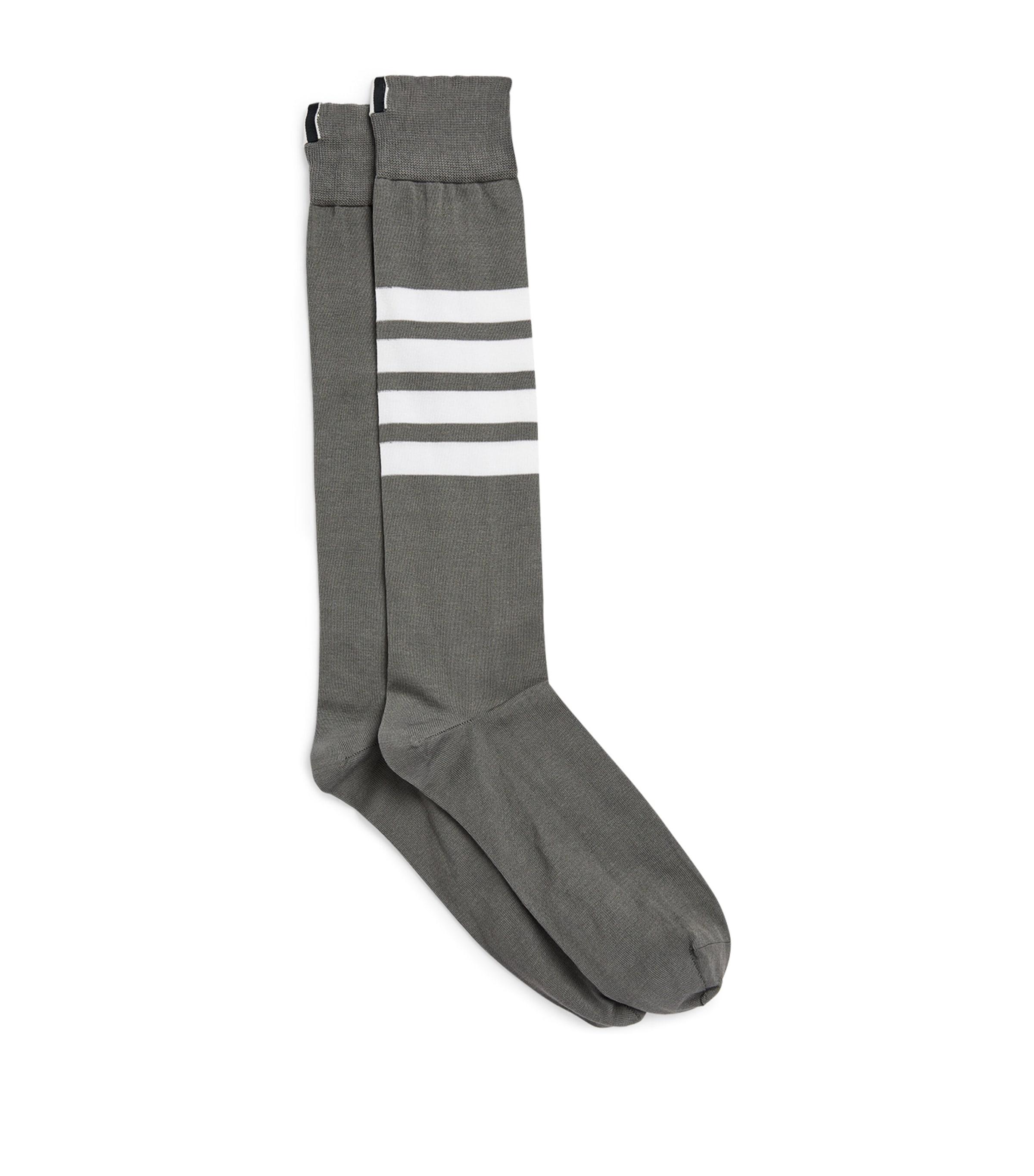 Thom Browne Cotton-Blend 4-Bar Over-The-Calf Socks by THOM BROWNE