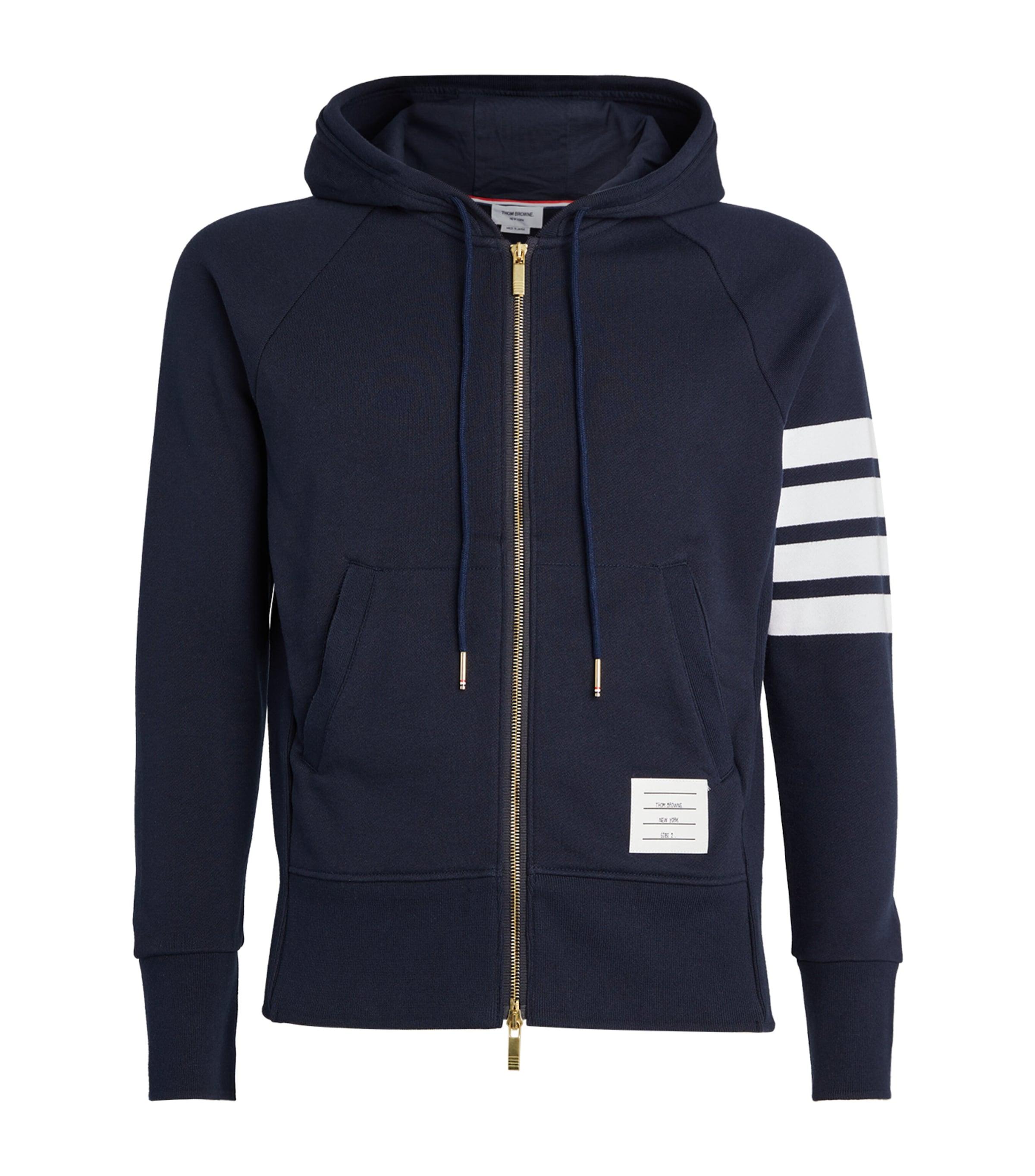 Thom Browne Four-Stripe Zip-Up Hoodie by THOM BROWNE