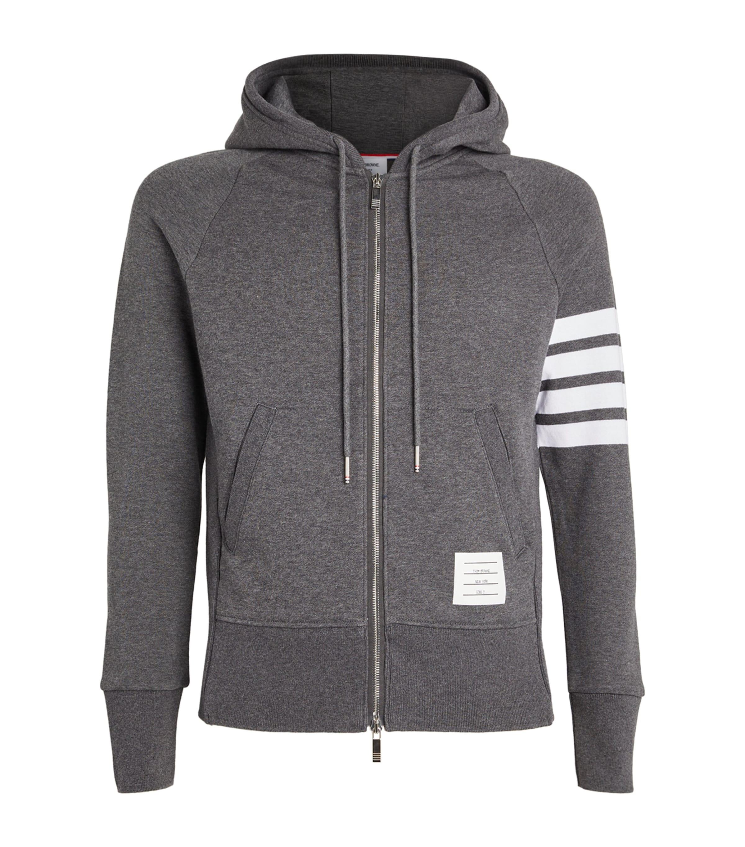 Thom Browne Four-Stripe Zip-Up Hoodie by THOM BROWNE